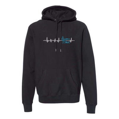 Heartbeat Ski Instructor Skiing Winter Sports Gift Skier Premium Hoodie