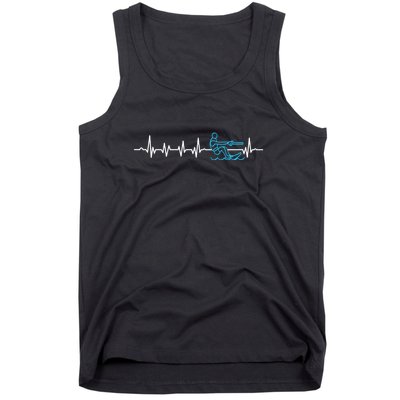 Heartbeat Ski Instructor Skiing Winter Sports Gift Skier Tank Top