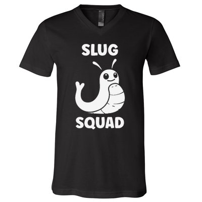 Humor Slugs Insect Cute Minimalist Simple Squad Slug V-Neck T-Shirt