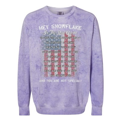 Hey Snowflake In The Real World Military Colorblast Crewneck Sweatshirt