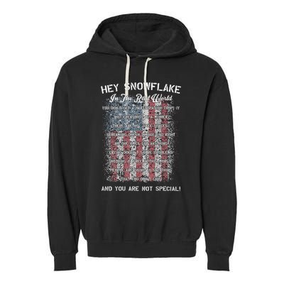 Hey Snowflake In The Real World Military Garment-Dyed Fleece Hoodie