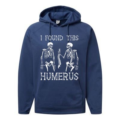 Halloween Skeleton I Found Humerus Funny Costume Performance Fleece Hoodie