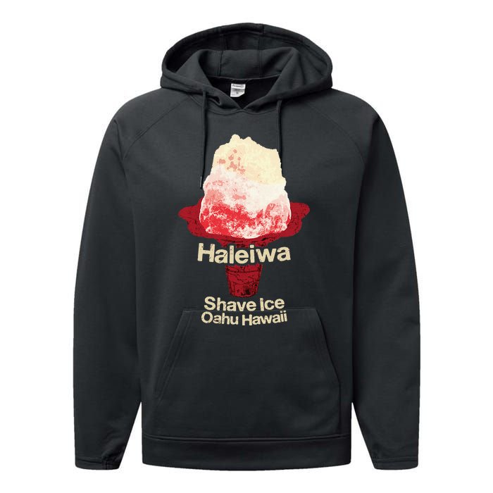 Hawaii Shave Ice Retro Haleiwa Performance Fleece Hoodie