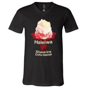 Hawaii Shave Ice Retro Haleiwa V-Neck T-Shirt