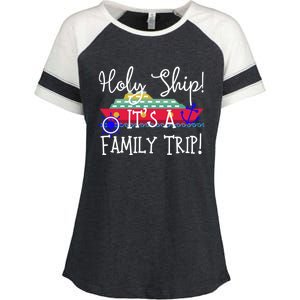 Holy Ship! It's A Family Trip Cute Gift Enza Ladies Jersey Colorblock Tee