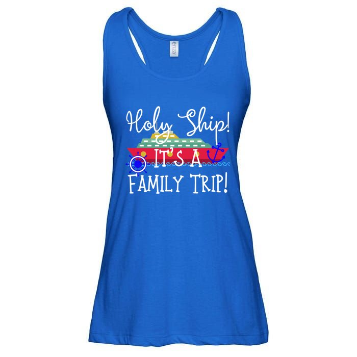 Holy Ship! It's A Family Trip Cute Gift Ladies Essential Flowy Tank