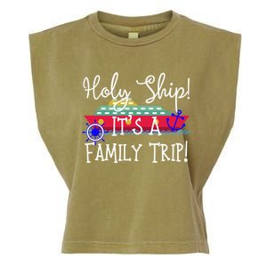 Holy Ship! It's A Family Trip Cute Gift Garment-Dyed Women's Muscle Tee