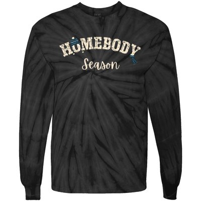 Homebody Season Introvert Shy Guy Fall Vibes Winter Blues Tie-Dye Long Sleeve Shirt