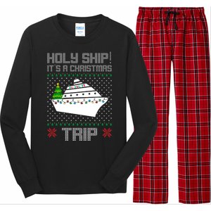 Holy Ship It's A Christmas Trip Family Vacation Cruise Long Sleeve Pajama Set