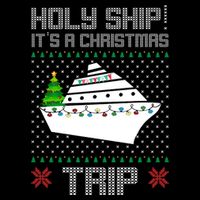 Holy Ship It's A Christmas Trip Family Vacation Cruise Flatbill Hat