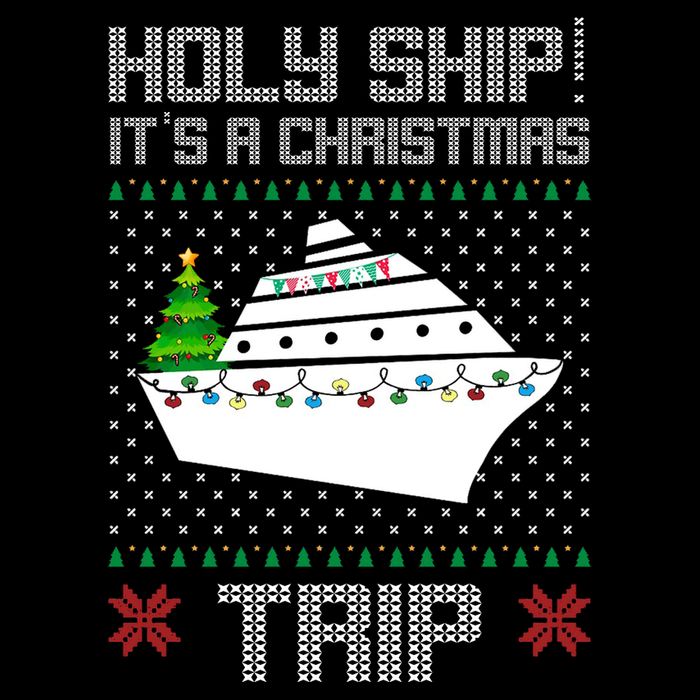 Holy Ship It's A Christmas Trip Family Vacation Cruise Flatbill Hat
