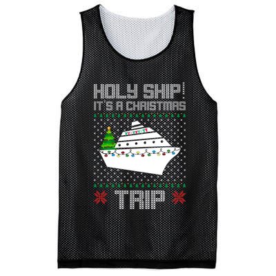 Holy Ship It's A Christmas Trip Family Vacation Cruise Mesh Reversible Basketball Jersey Tank