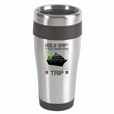 Holy Ship It's A Christmas Trip Family Vacation Cruise 16oz Travel Tumbler