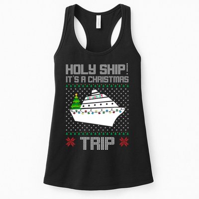 Holy Ship It's A Christmas Trip Family Vacation Cruise Womens Tank Top