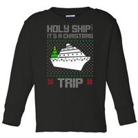 Holy Ship It's A Christmas Trip Family Vacation Cruise Toddler Long Sleeve Shirt