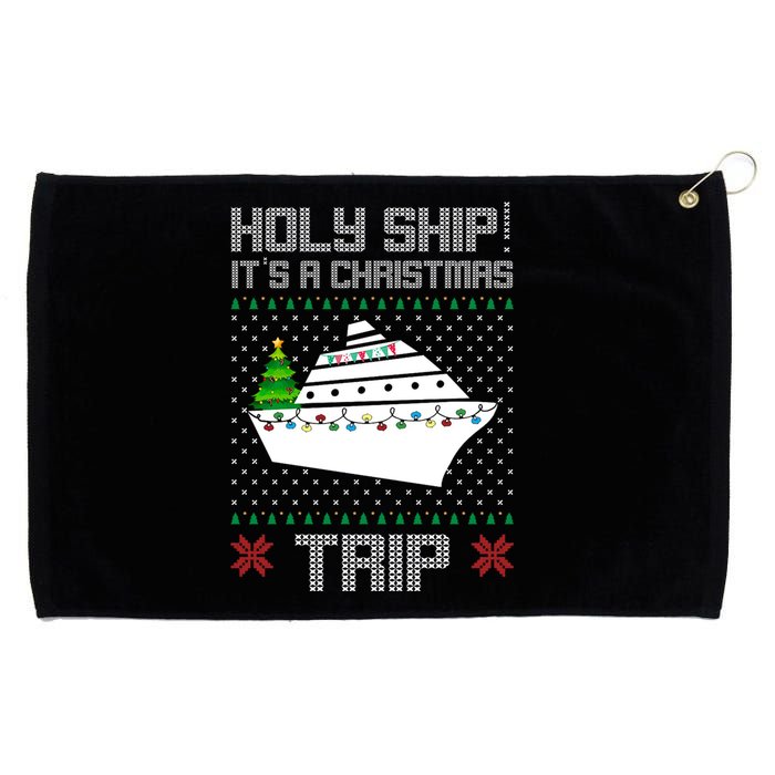 Holy Ship It's A Christmas Trip Family Vacation Cruise Grommeted Golf Towel