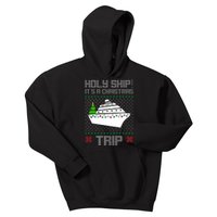 Holy Ship It's A Christmas Trip Family Vacation Cruise Kids Hoodie