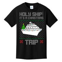 Holy Ship It's A Christmas Trip Family Vacation Cruise Kids T-Shirt