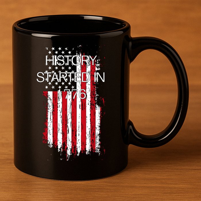 History Started In 1776 11oz C Handle Ceramic Mug