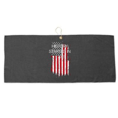 History Started In 1776 Large Microfiber Waffle Golf Towel