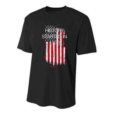 History Started In 1776 Youth Performance Sprint T-Shirt