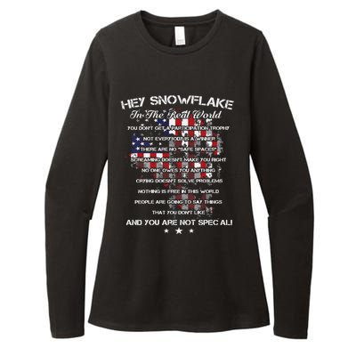 Hey Snowflake In The Real World Veteran Military Womens CVC Long Sleeve Shirt