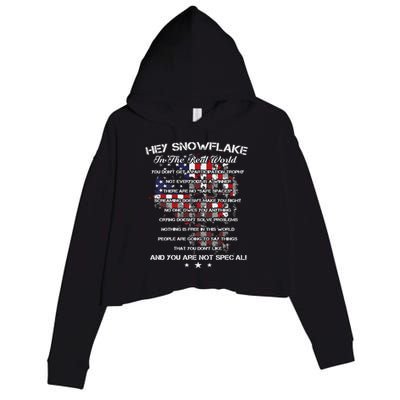 Hey Snowflake In The Real World Veteran Military Crop Fleece Hoodie