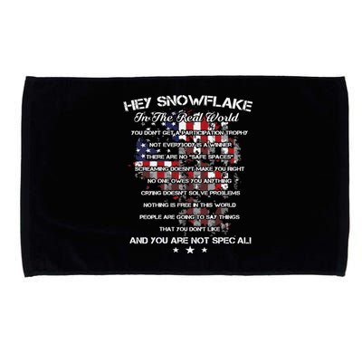 Hey Snowflake In The Real World Veteran Military Microfiber Hand Towel