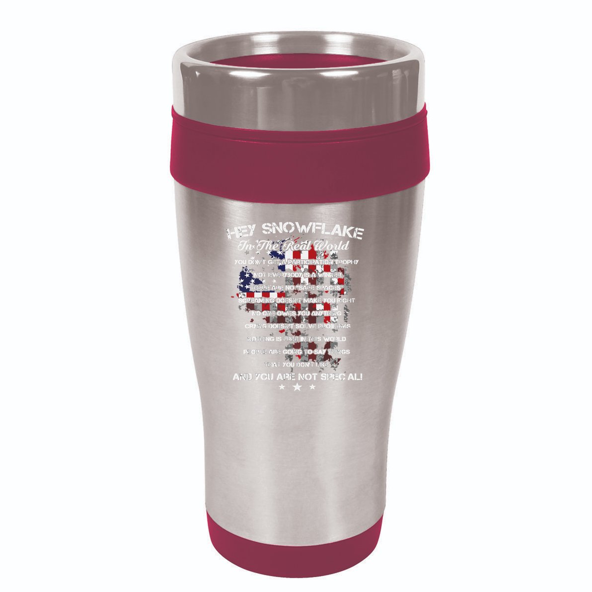 Hey Snowflake In The Real World Veteran Military 16oz Travel Tumbler