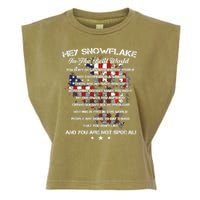 Hey Snowflake In The Real World Veteran Military Garment-Dyed Women's Muscle Tee