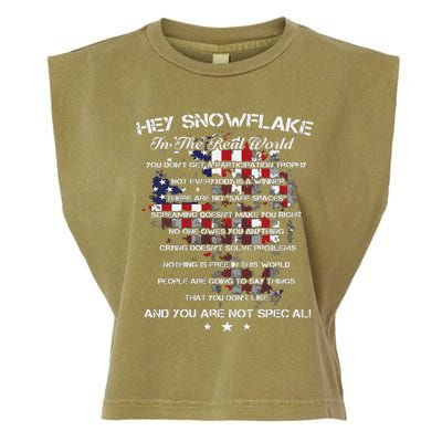 Hey Snowflake In The Real World Veteran Military Garment-Dyed Women's Muscle Tee