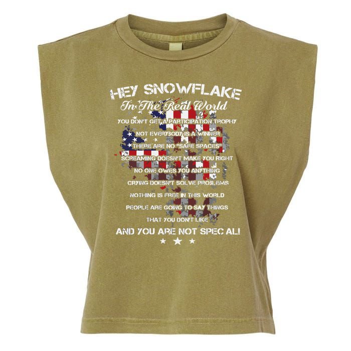 Hey Snowflake In The Real World Veteran Military Garment-Dyed Women's Muscle Tee