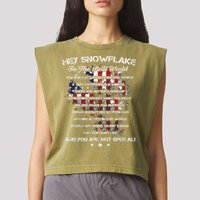 Hey Snowflake In The Real World Veteran Military Garment-Dyed Women's Muscle Tee