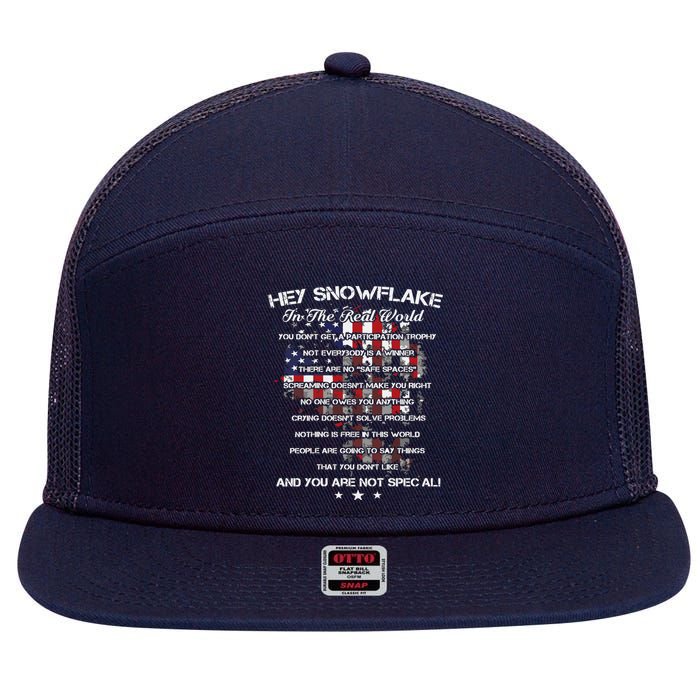 Hey Snowflake In The Real World Veteran Military 7 Panel Mesh Trucker Snapback Hat