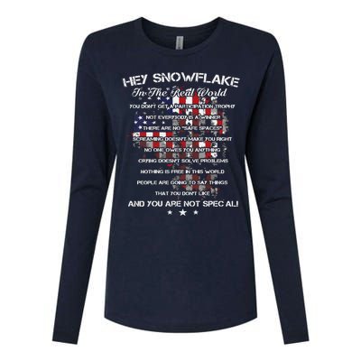 Hey Snowflake In The Real World Veteran Military Womens Cotton Relaxed Long Sleeve T-Shirt