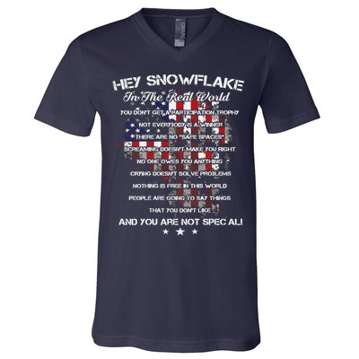 Hey Snowflake In The Real World Veteran Military V-Neck T-Shirt