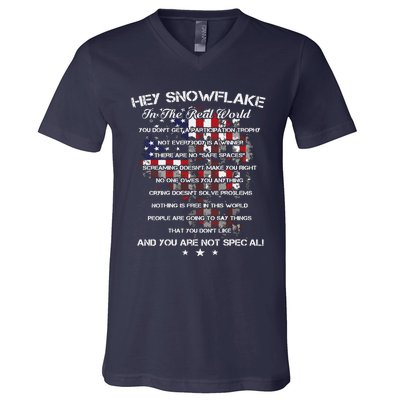 Hey Snowflake In The Real World Veteran Military V-Neck T-Shirt