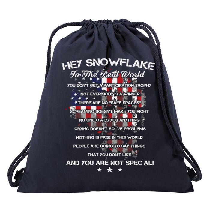 Hey Snowflake In The Real World Veteran Military Drawstring Bag