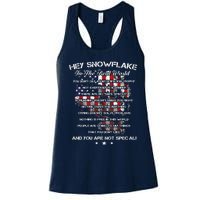 Hey Snowflake In The Real World Veteran Military Women's Racerback Tank