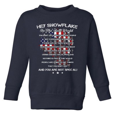 Hey Snowflake In The Real World Veteran Military Toddler Sweatshirt