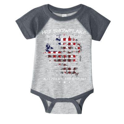 Hey Snowflake In The Real World Veteran Military Infant Baby Jersey Bodysuit