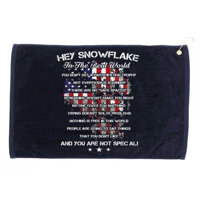 Hey Snowflake In The Real World Veteran Military Grommeted Golf Towel