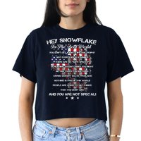 Hey Snowflake In The Real World Veteran Military Crop Top