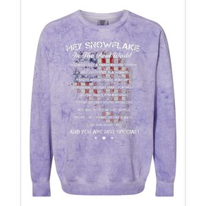 Hey Snowflake In The Real World Veteran Military Colorblast Crewneck Sweatshirt