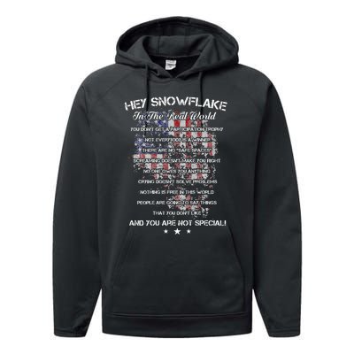 Hey Snowflake In The Real World Veteran Military Performance Fleece Hoodie