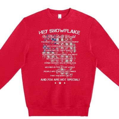 Hey Snowflake In The Real World Veteran Military Premium Crewneck Sweatshirt