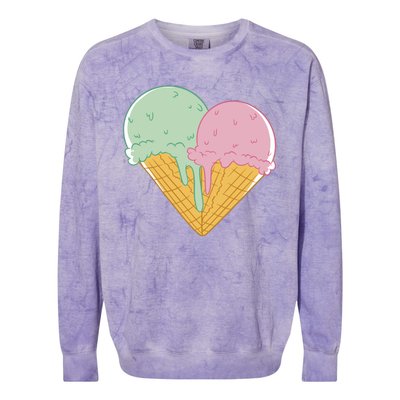 Heart Shaped Ice Cream Cute Gift Colorblast Crewneck Sweatshirt