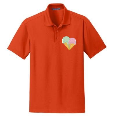 Heart Shaped Ice Cream Cute Gift Dry Zone Grid Polo