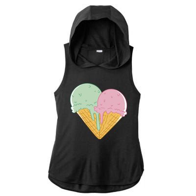 Heart Shaped Ice Cream Cute Gift Ladies PosiCharge Tri-Blend Wicking Draft Hoodie Tank