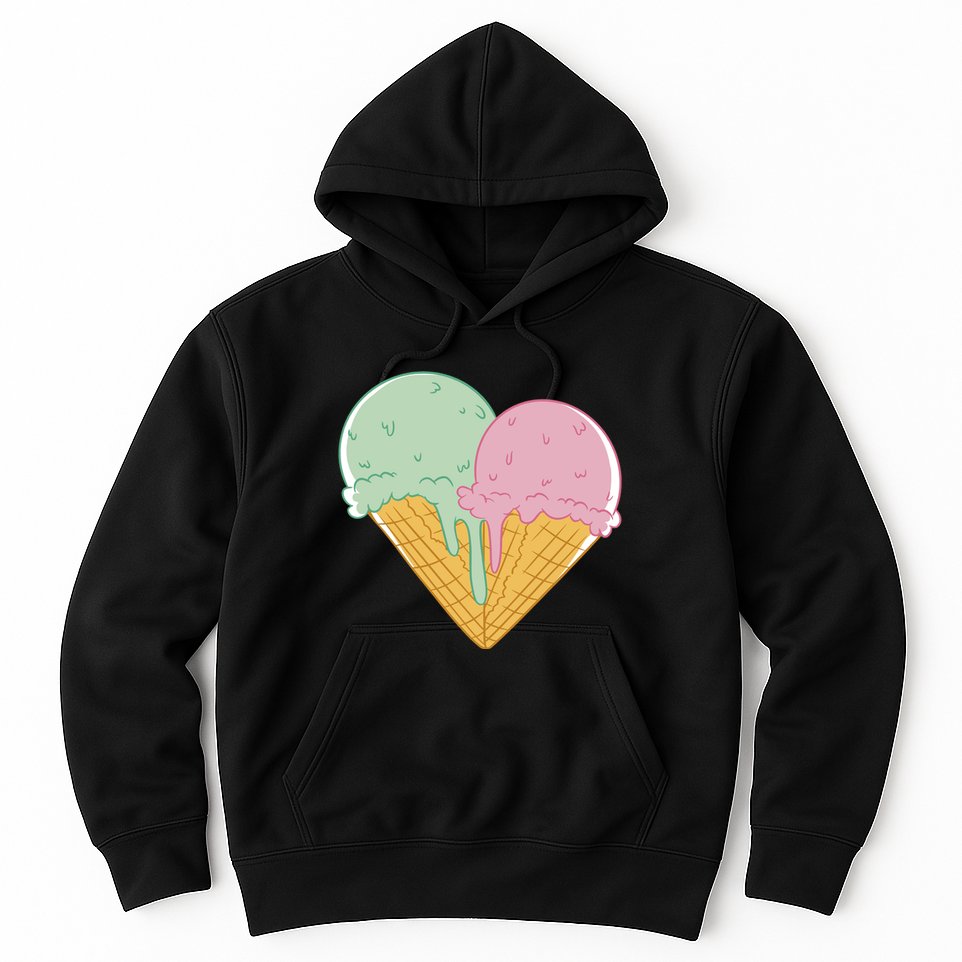 Heart Shaped Ice Cream Cute Gift Hoodie